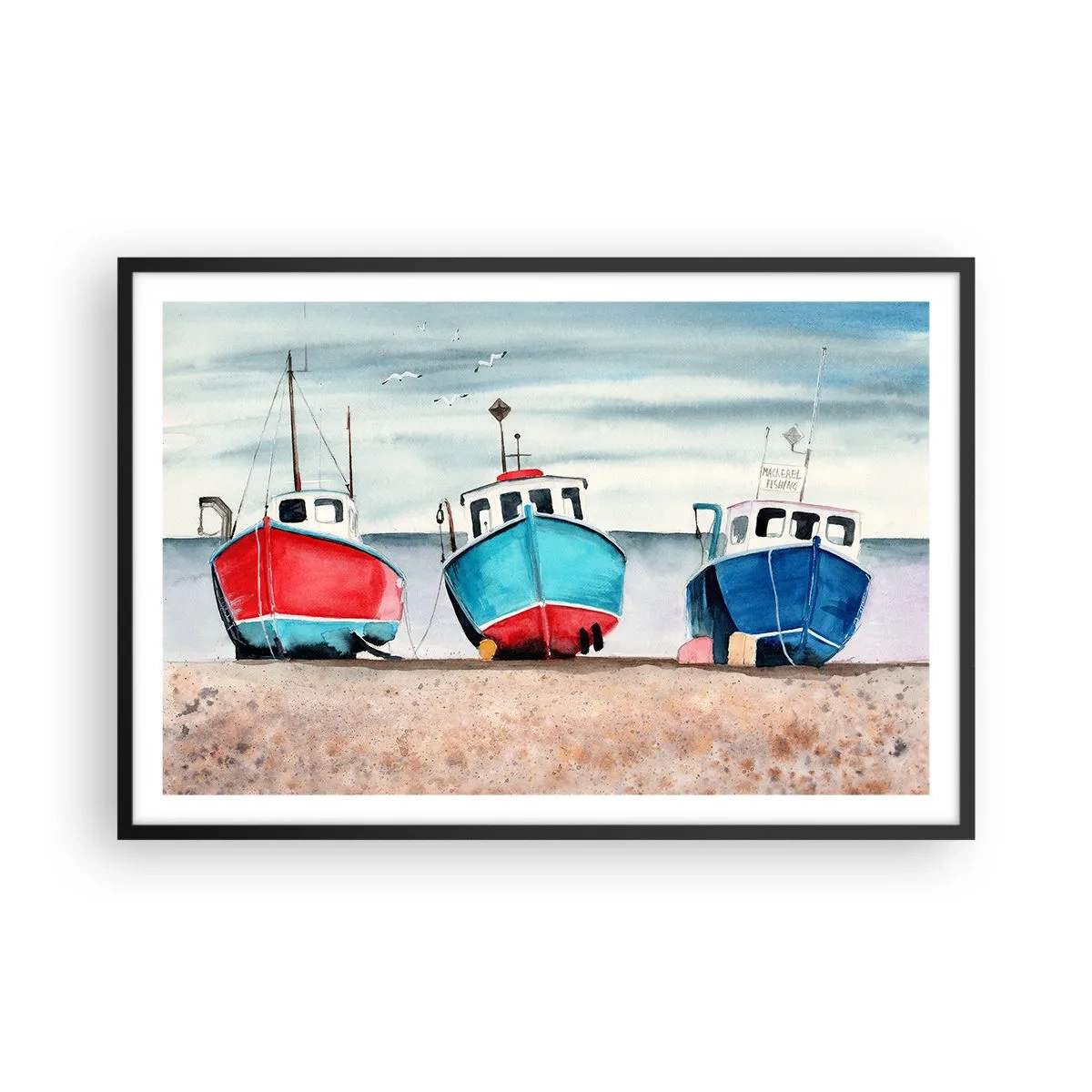 Plakat w czarnej ramie - Gotowe na połów - 91x61 cm