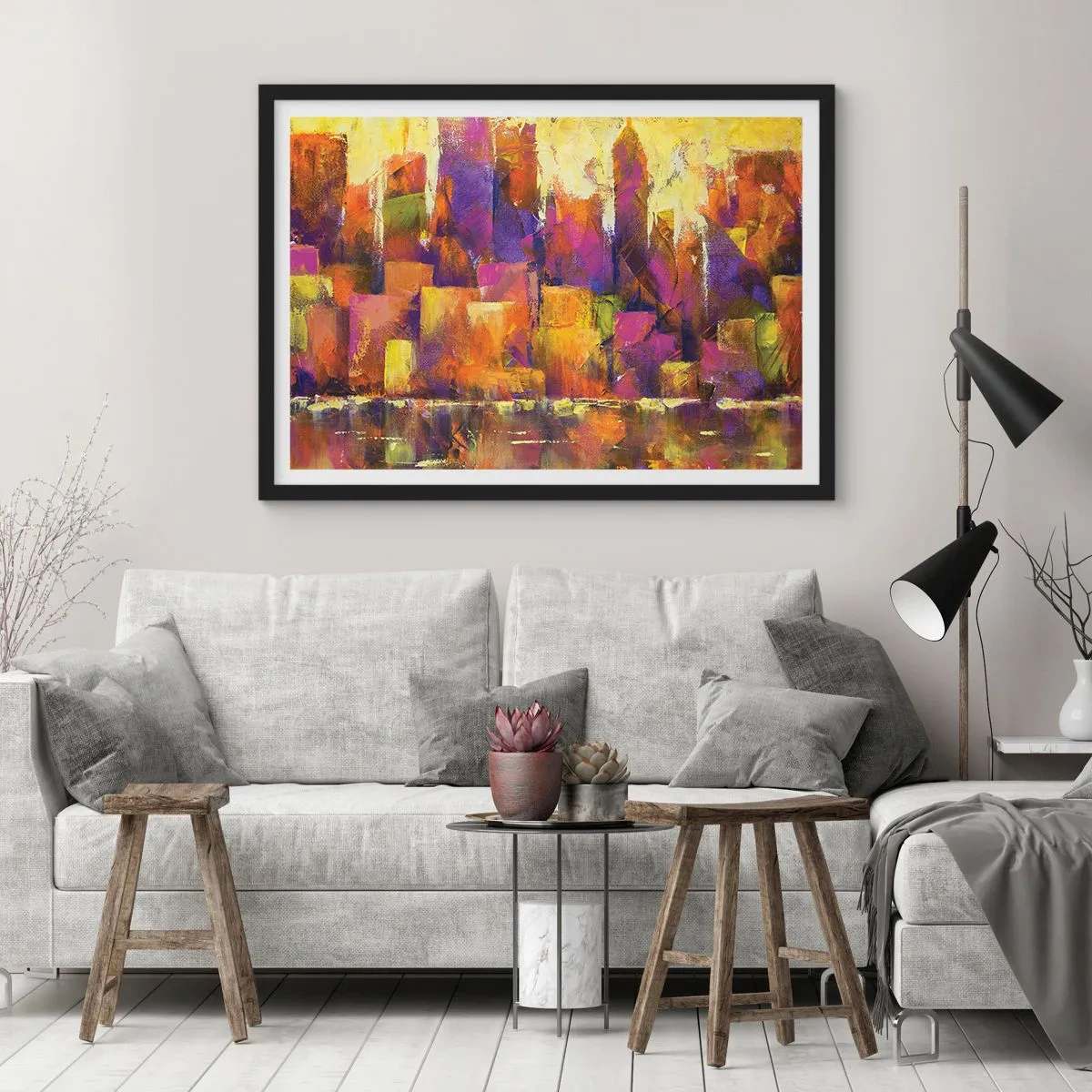 Plakat w czarnej ramie - Kompozycja metropolitalna - 40x30 cm