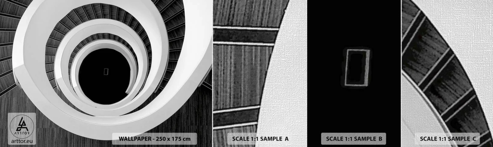 Fototapeta Próbka Premium Canvas - Do istoty rzeczy - Sztuka, Abstrakcja, Schody Kręcone - 100x30 cm