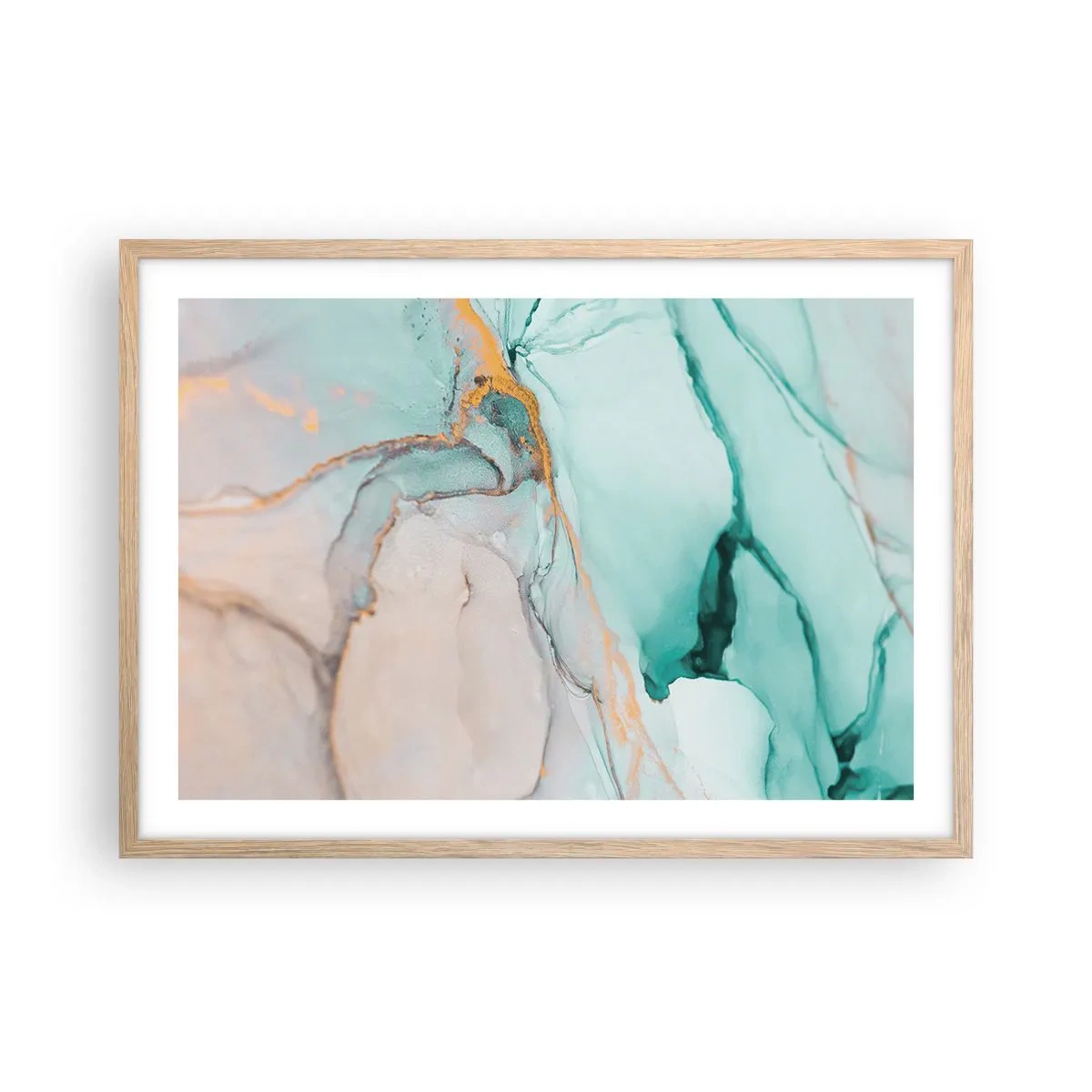 Plakat w ramie jasny dąb - Taniec kształtów i barw - 70x50 cm