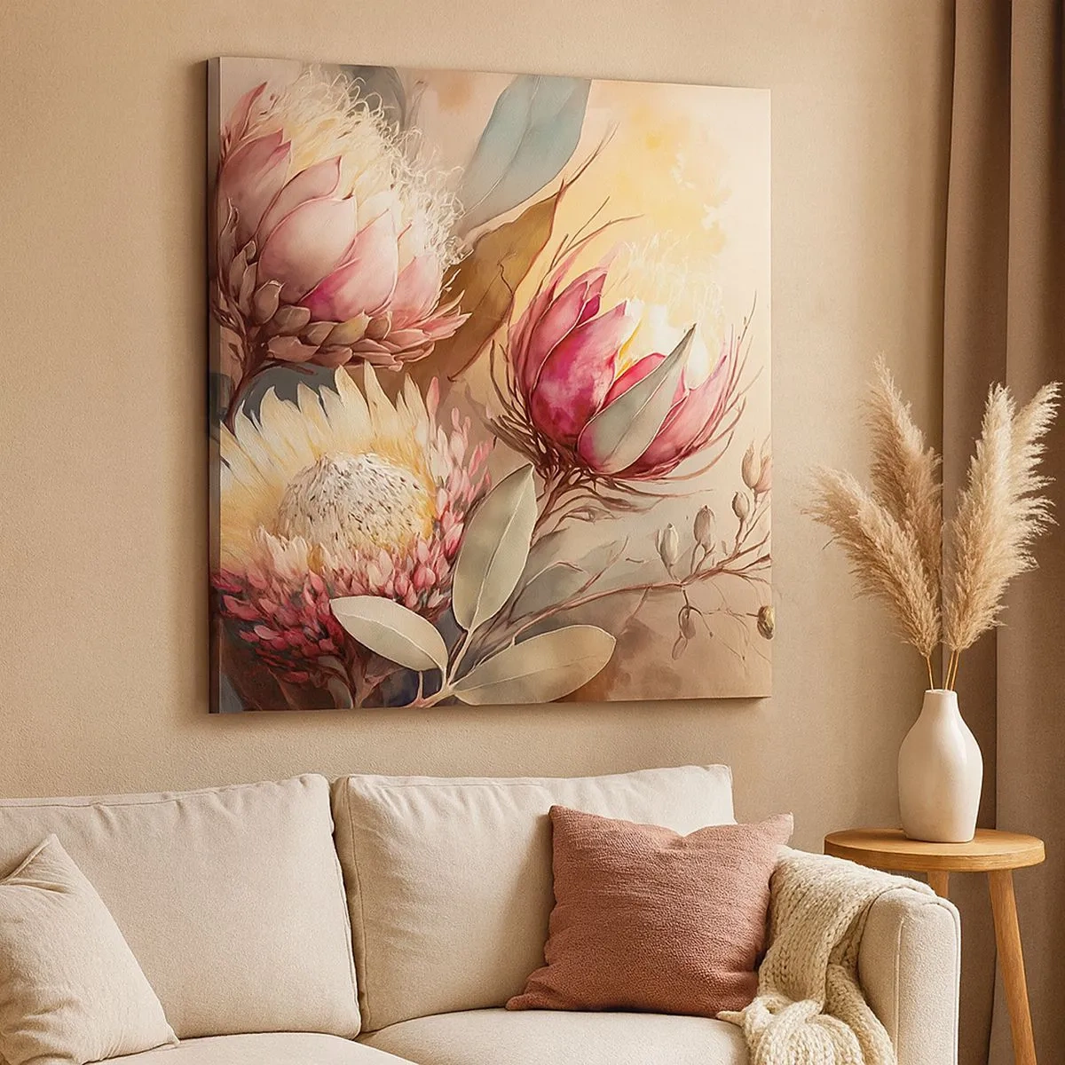 Obraz na płótnie - Z profilu i en face - 30x30 cm