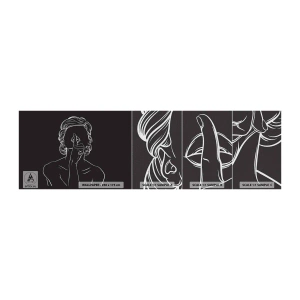 Fototapeta Próbka Premium Canvas - Piękno rozkwita w ciszy - Kobieta, Rysunek, Kreska - 100x30 cm