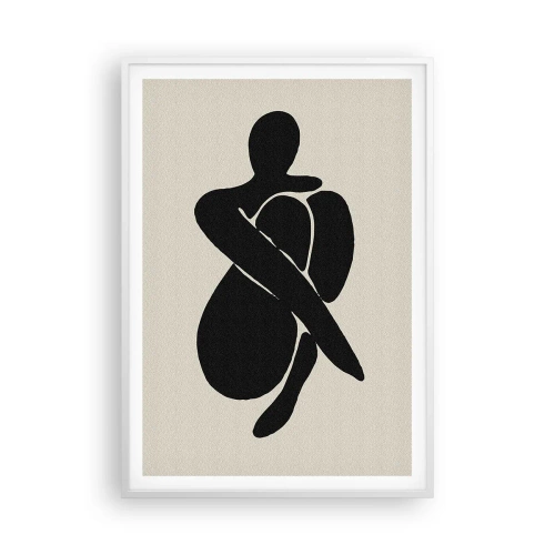 Plakat w białej ramie - We własnych objęciach - 70x100 cm