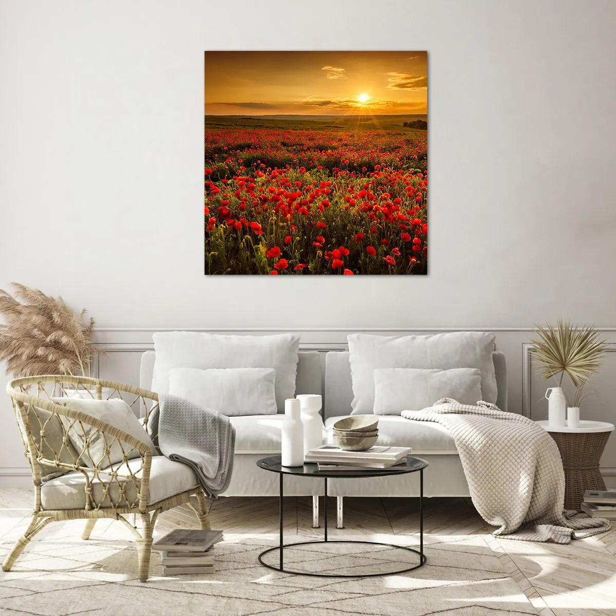 Obraz na szkle - Wśród fali łąk szumiących, wśród kwiatów powodzi - 50x50 cm