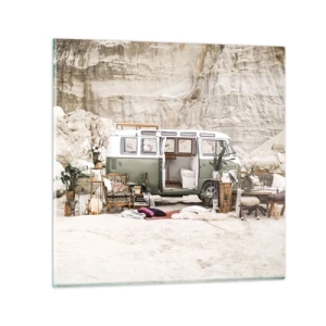 Obraz na szkle - Podróż czas zacząć - 30x30 cm