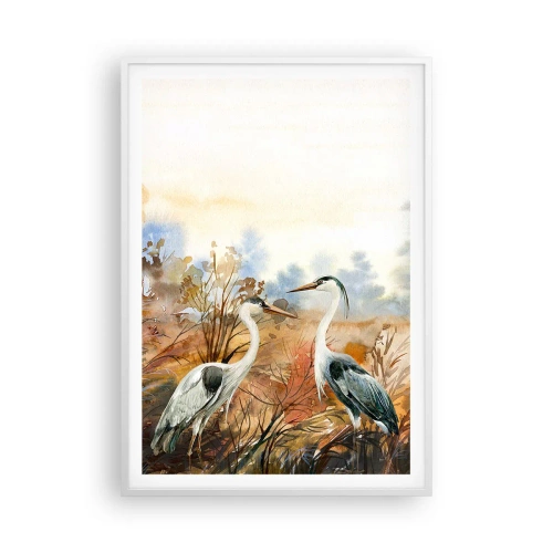 Plakat w białej ramie - Dokąd jesienią? - 70x100 cm