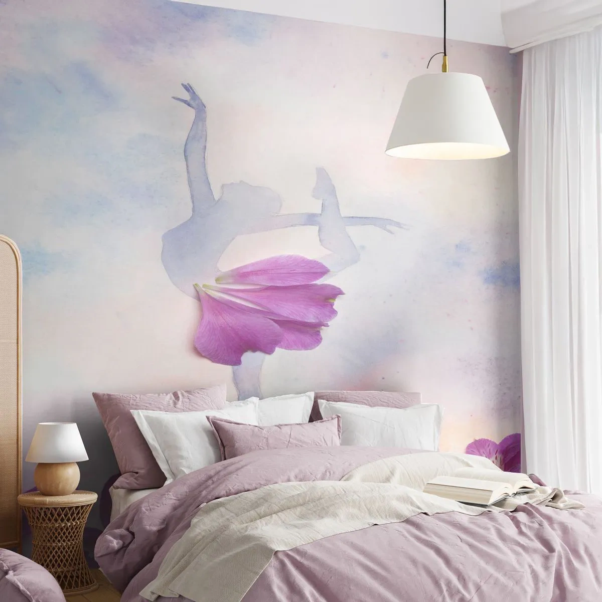 Fototapeta Premium Canvas - Delikatna jak kwiat - Abstrakcja, Baletnica, Taniec - 300x210 cm