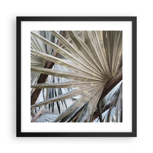 Plakat w czarnej ramie - Wachlarze w tropikach - 40x40 cm