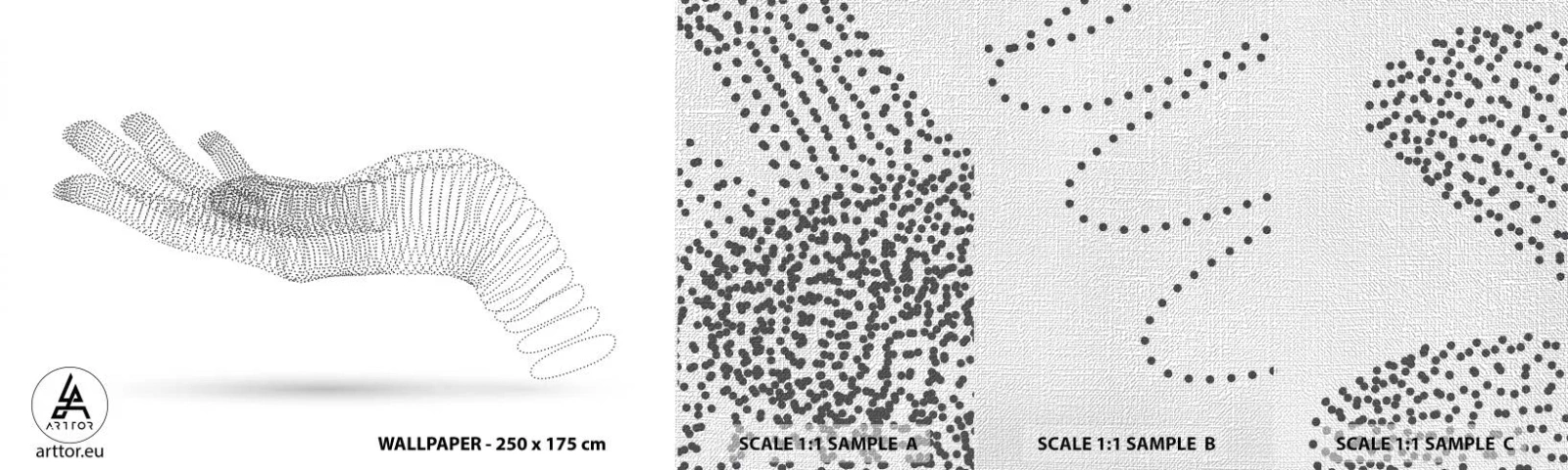 Fototapeta Próbka Premium Canvas - Sprężysta dłoń - Abstrakcja, Grafika, Dłoń - 100x30 cm