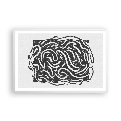 Plakat w białej ramie - Abstrakcja: taniec radości - 91x61 cm