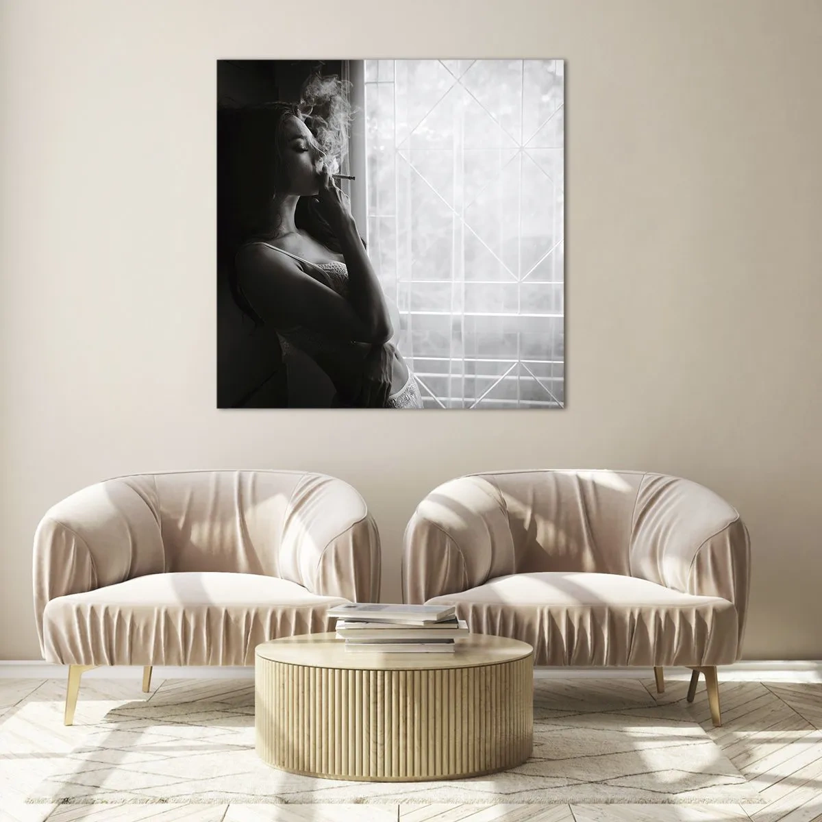 Obraz na szkle - Zmysłowa chwila - 70x70 cm