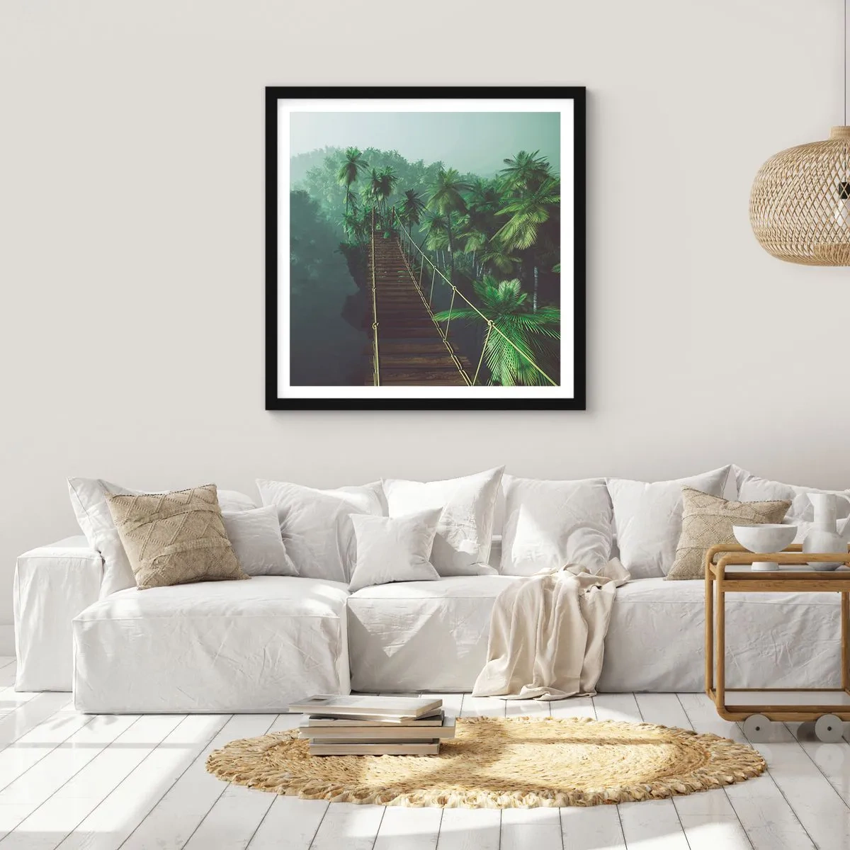 Plakat w czarnej ramie - Nad kipielą zieleni - 50x50 cm