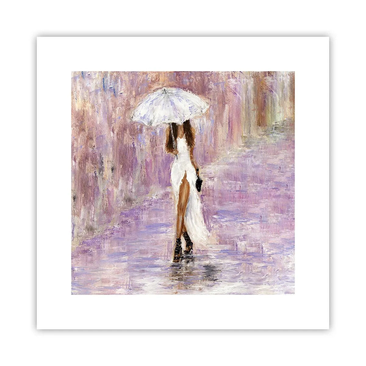 Plakat - W liliowym deszczu - 30x30 cm