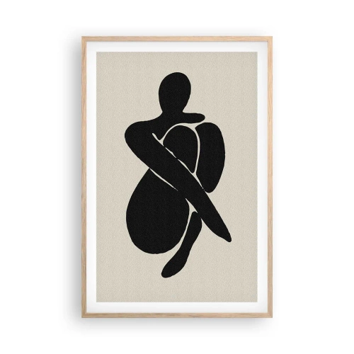 Plakat w ramie jasny dąb - We własnych objęciach - 61x91 cm