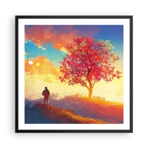 Plakat w czarnej ramie - Pielgrzym u celu - 60x60 cm