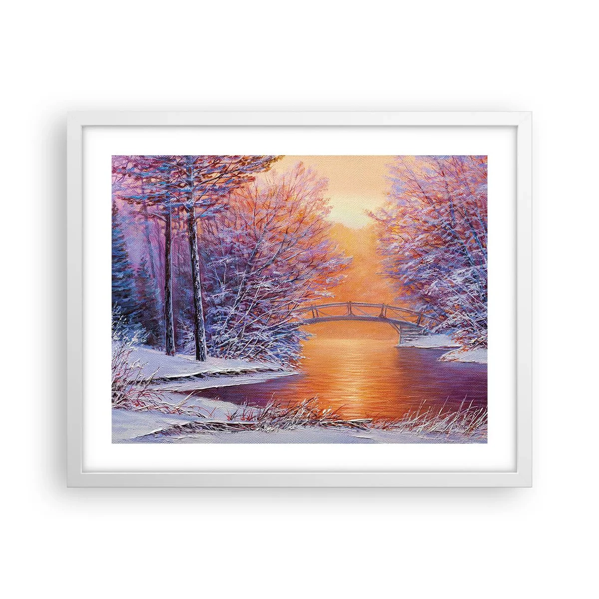 Plakat w białej ramie - Spotkajmy się tu - 50x40 cm