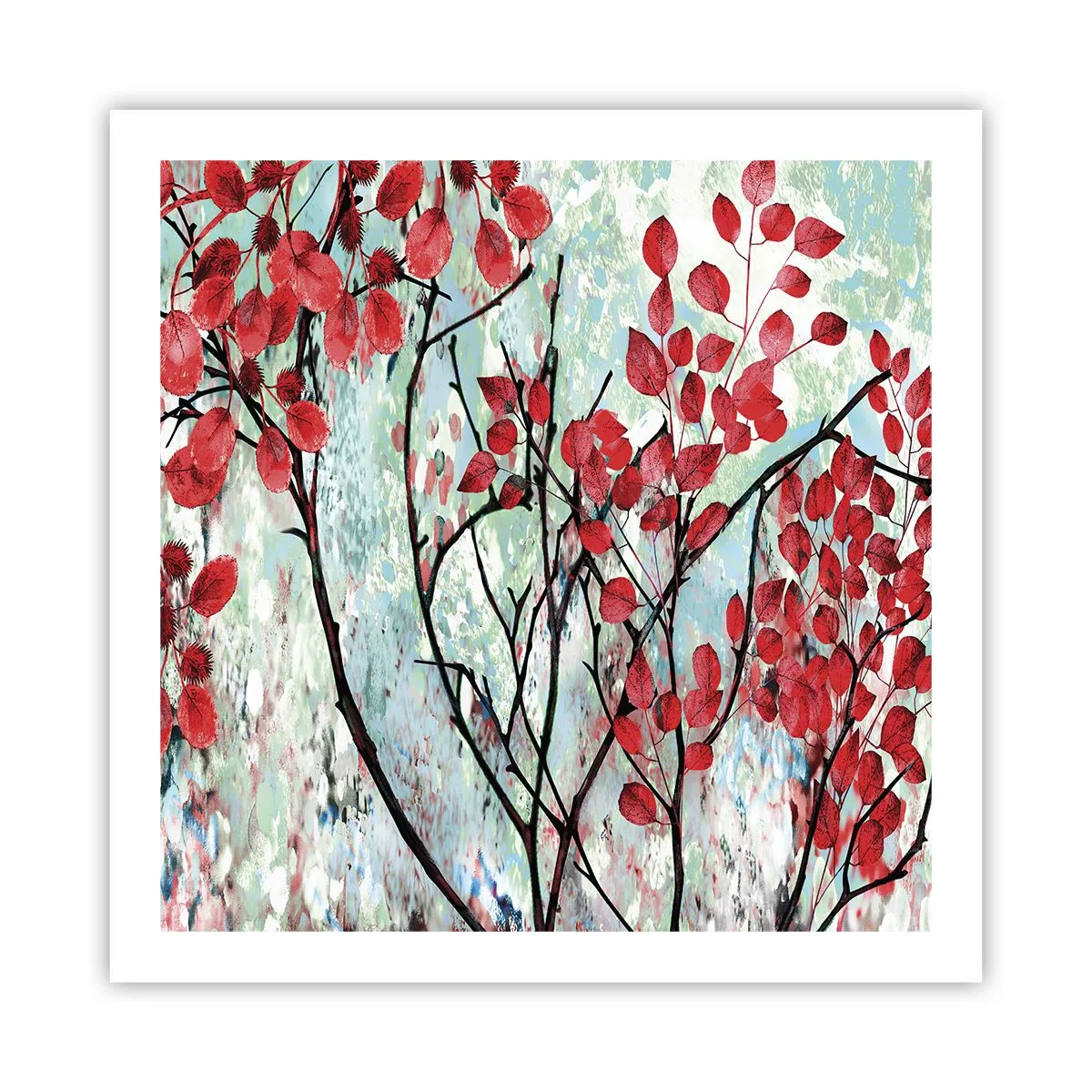 Plakat - Drzewo w szkarłacie - 60x60 cm