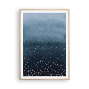 Plakat w ramie jasny dąb - Kompozycja – niebieskie fazy - 70x100 cm