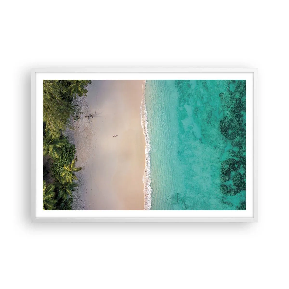Plakat w białej ramie - Rajska plaża - 91x61 cm