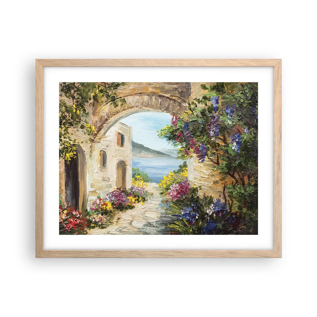 Plakat w ramie jasny dąb - Urok nadmorskiej prowincji - 50x40 cm