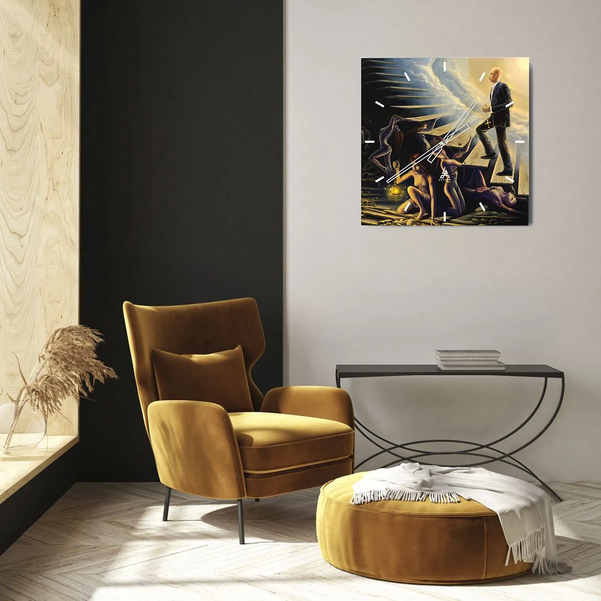 Zegar ścienny - Dantejska wędrówka ku światłu - 40x40 cm