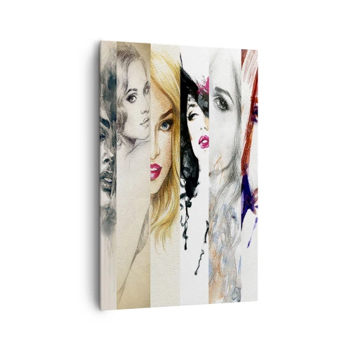Obraz na płótnie - Kolekcja portretów kobiet w różnych artystycznych stylach - 80x120cm - I zawsze to TY - Nowoczesna dekoracja ścienna do salonu i sypialni ARTTOR