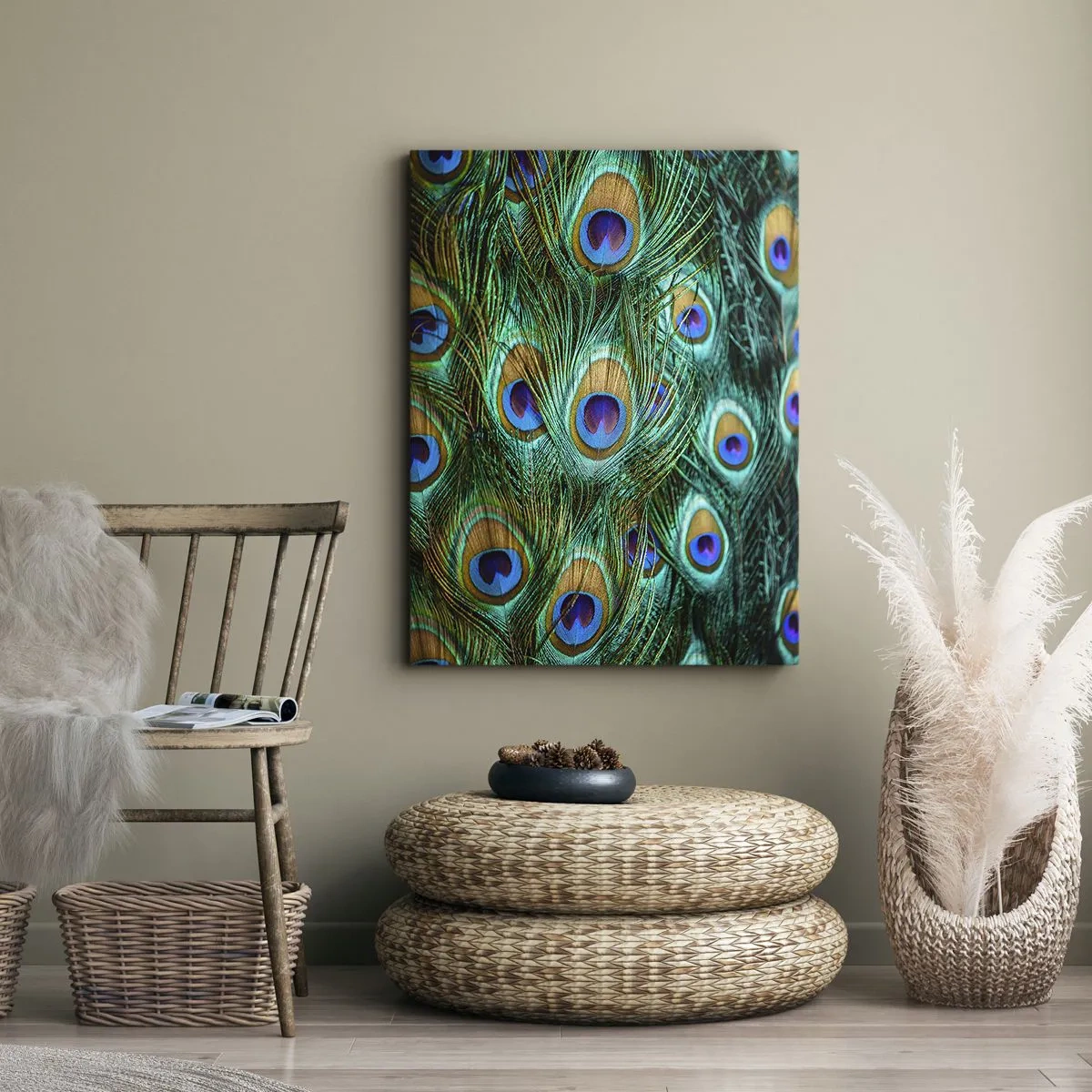 Obraz na płótnie - Pawiookie spojrzenie - 45x80 cm