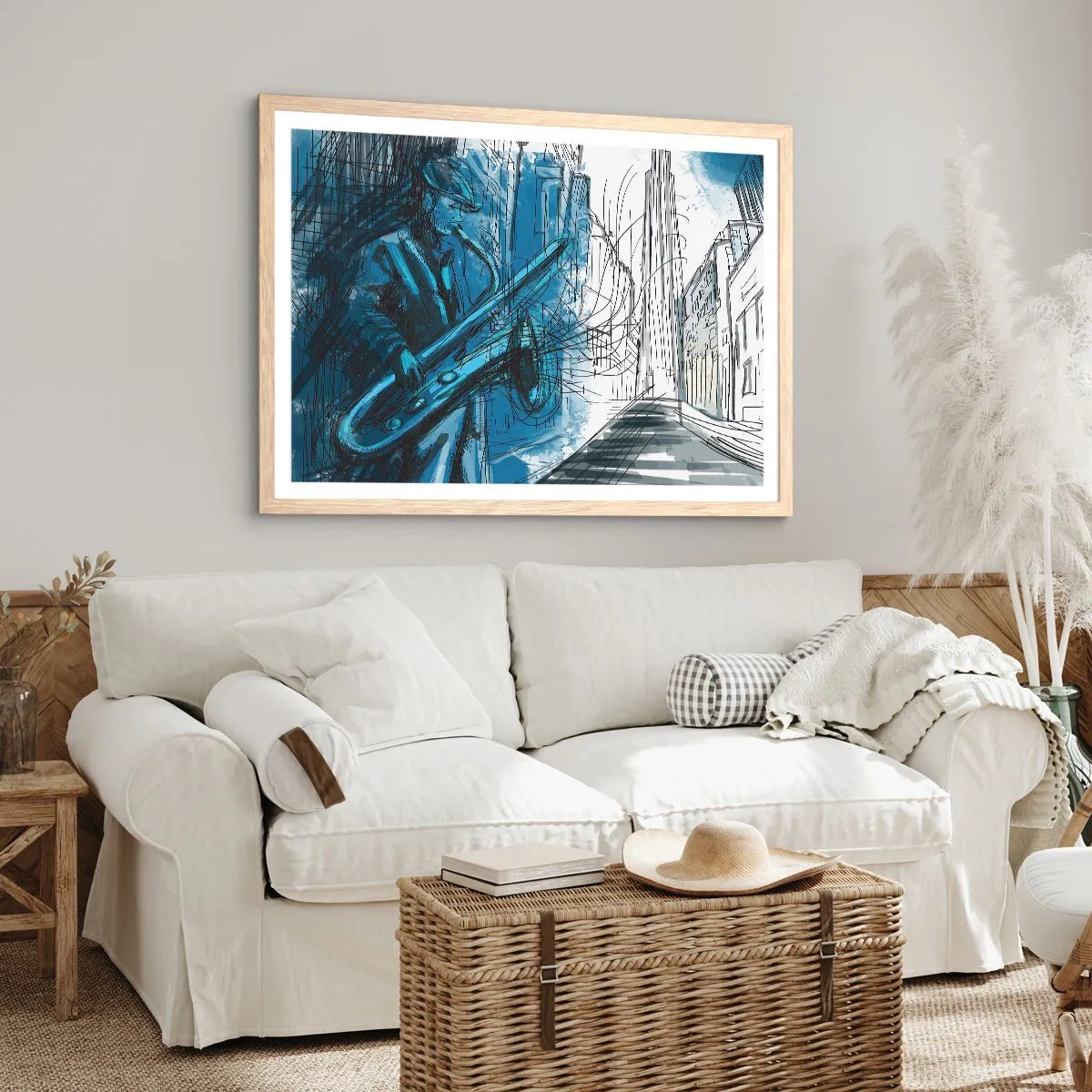 Plakat w ramie jasny dąb - Miejska rapsodia - 50x40 cm