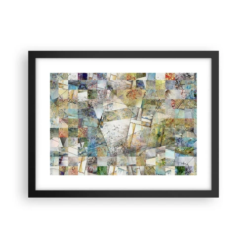 Plakat w czarnej ramie - Geometryczne przetasowanie - 40x30 cm