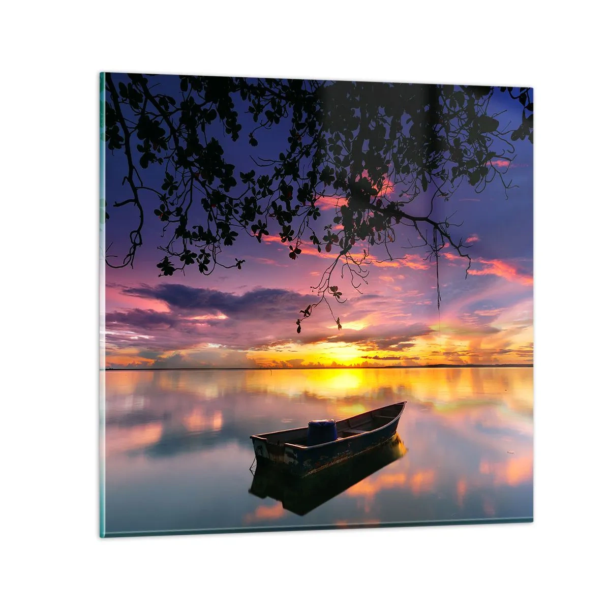 Obraz na szkle - "Zdajesz się wisieć w środku niebokręga…" - 60x60 cm