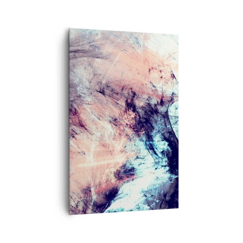 Obraz na płótnie - Abstrakcyjna kompozycja w pastelowych i ciemnych tonach - 80x120cm - Poczuj wiatr - Nowoczesna dekoracja ścienna do salonu i sypialni ARTTOR