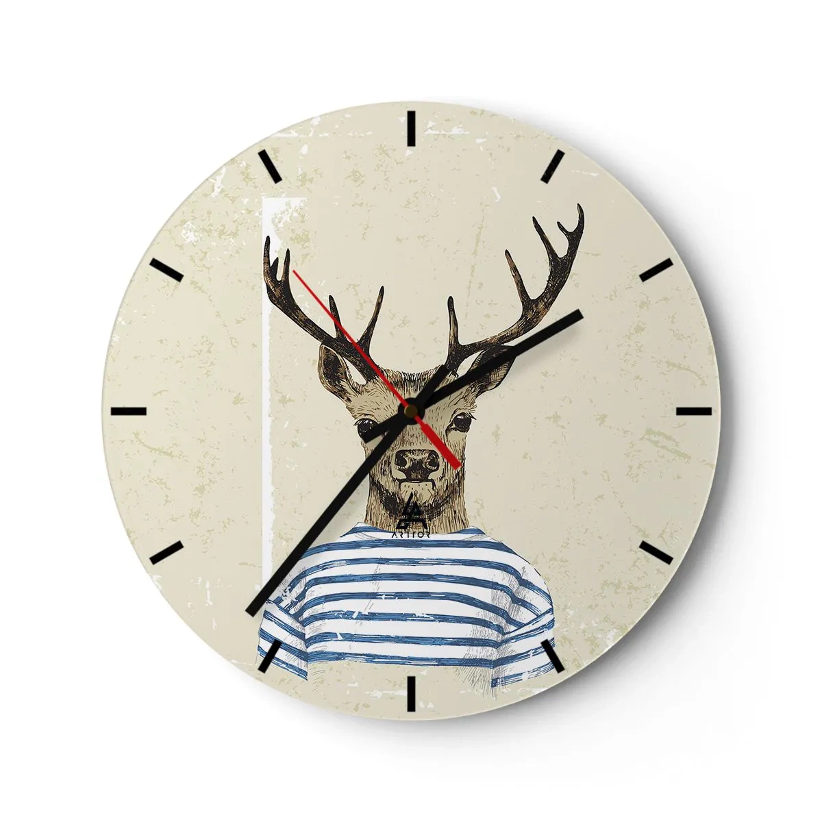 Zegar ścienny - Bo lubię koszulki w paski! - 40x40 cm