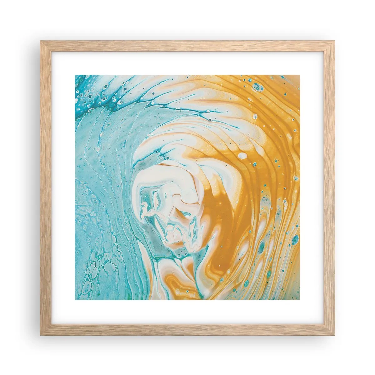 Plakat w ramie jasny dąb - Pastelowy wir - 40x40 cm