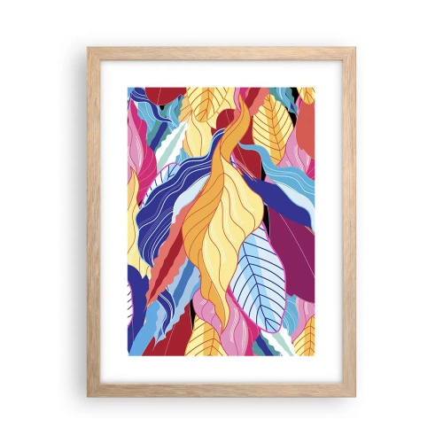 Plakat w ramie jasny dąb - Kolorowy bałagan - 30x40 cm