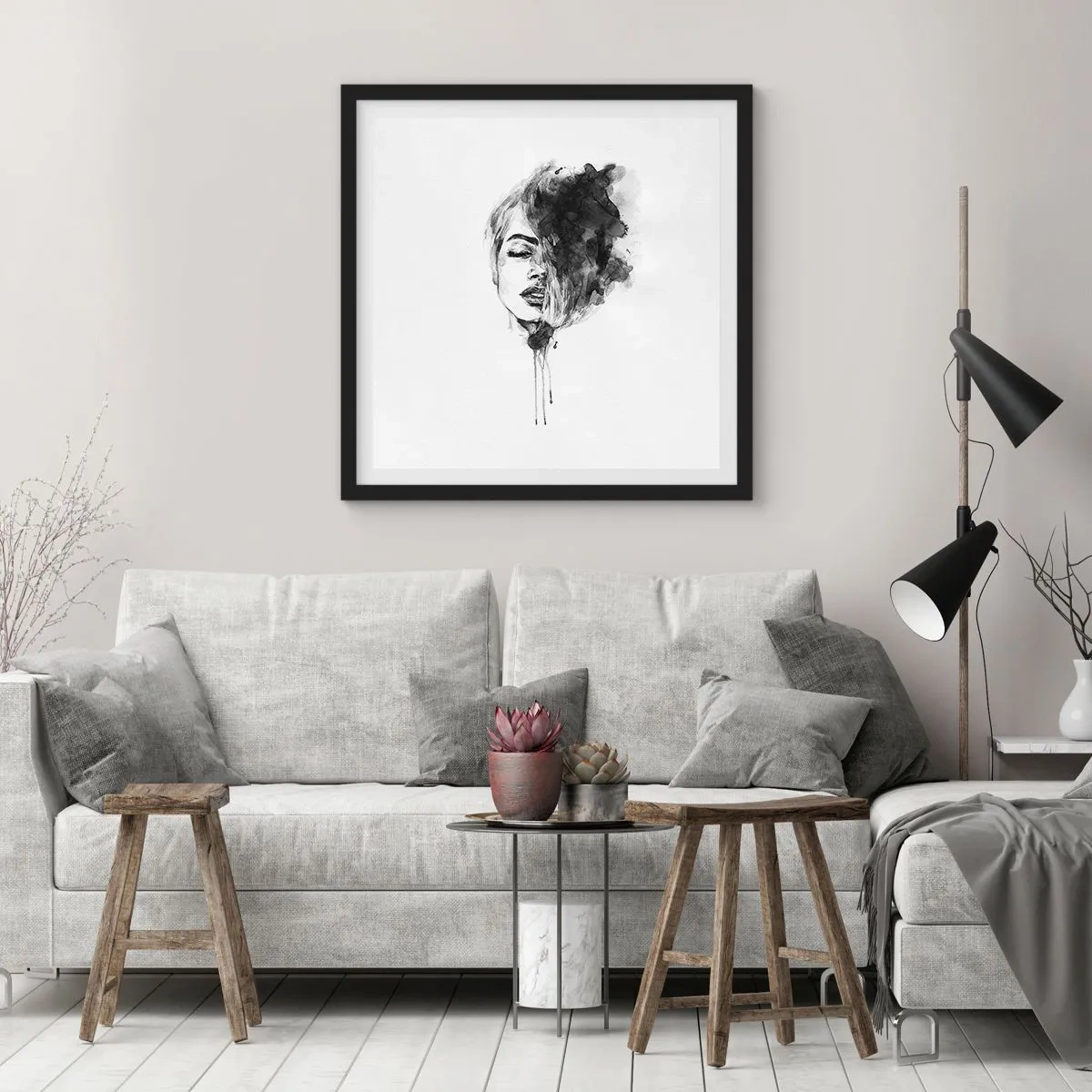 Plakat w czarnej ramie - O czym marzy dziewczyna - 60x60 cm