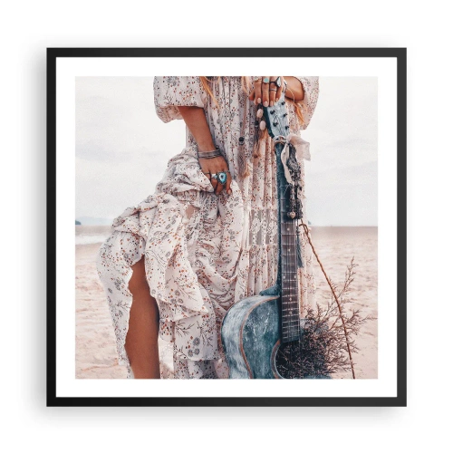 Plakat w czarnej ramie - Dzieci kwiaty w drodze - 60x60 cm