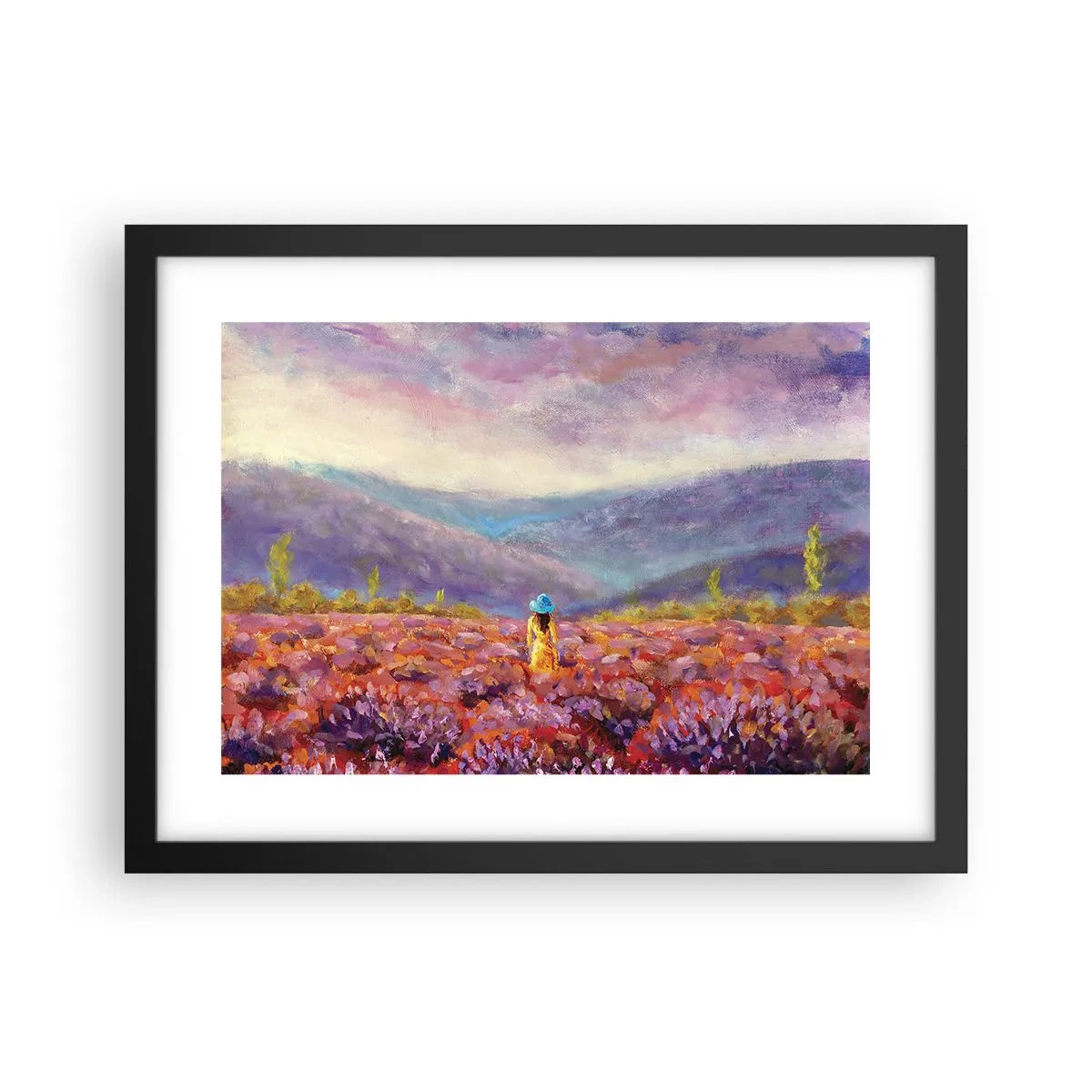 Plakat w czarnej ramie - W lawendowym świecie - 40x30 cm