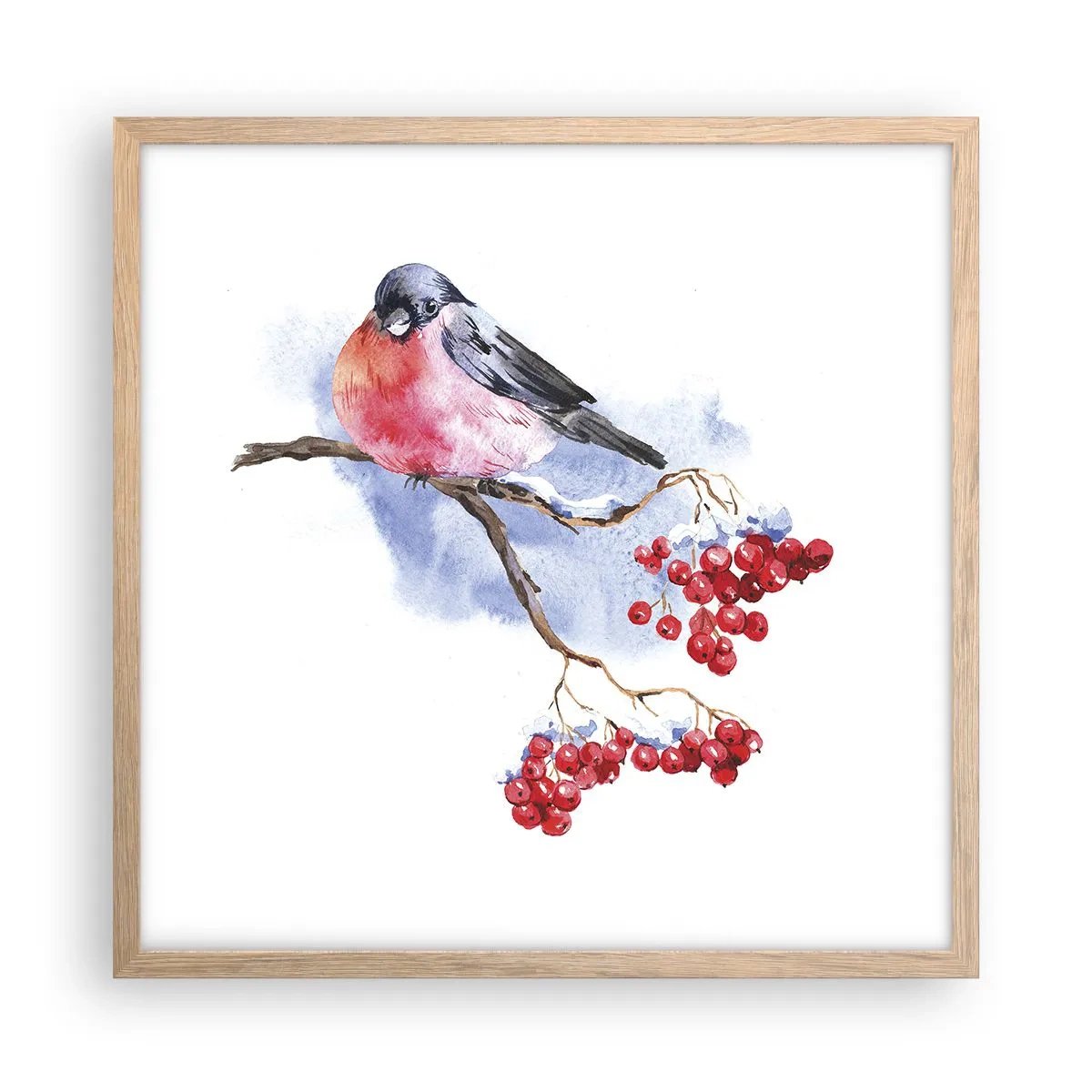 Plakat w ramie jasny dąb - Zima w kolorze - 50x50 cm