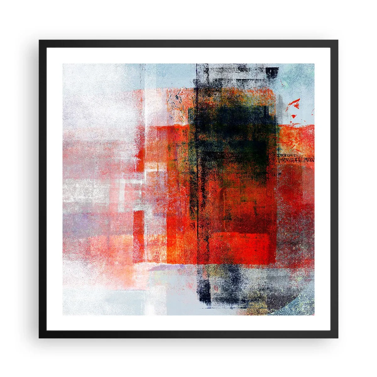 Plakat w czarnej ramie - Kompozycja rozżarzona - 60x60 cm