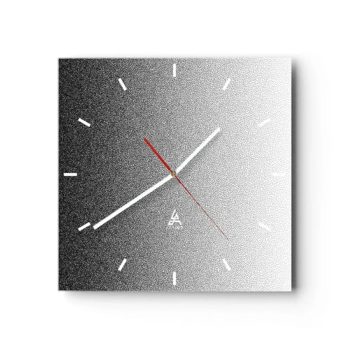 Zegar ścienny - Minimalistyczny gradient czerni i bieli w punkcie - 30x30cm - W stronę światła - Nowoczesna dekoracja ścienna do salonu i sypialni ARTTOR