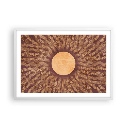 Plakat w białej ramie - Ikona słońca - 70x50 cm