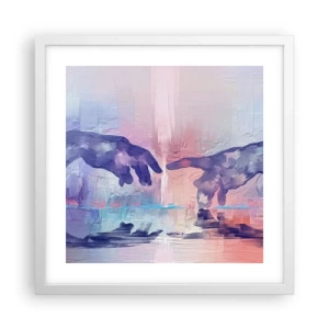 Plakat w białej ramie - Boska iskra życia - 40x40 cm