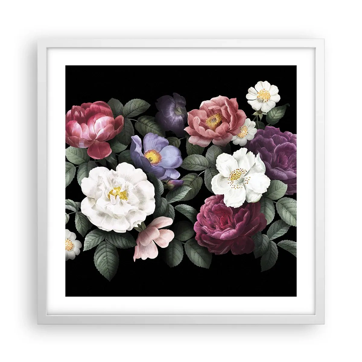 Plakat w białej ramie - Z angielskiego ogrodu - 50x50 cm