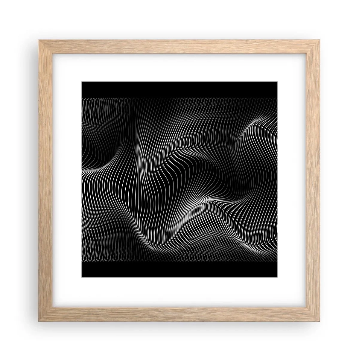 Plakat w ramie jasny dąb - Taniec światła w przestrzeni - 30x30 cm