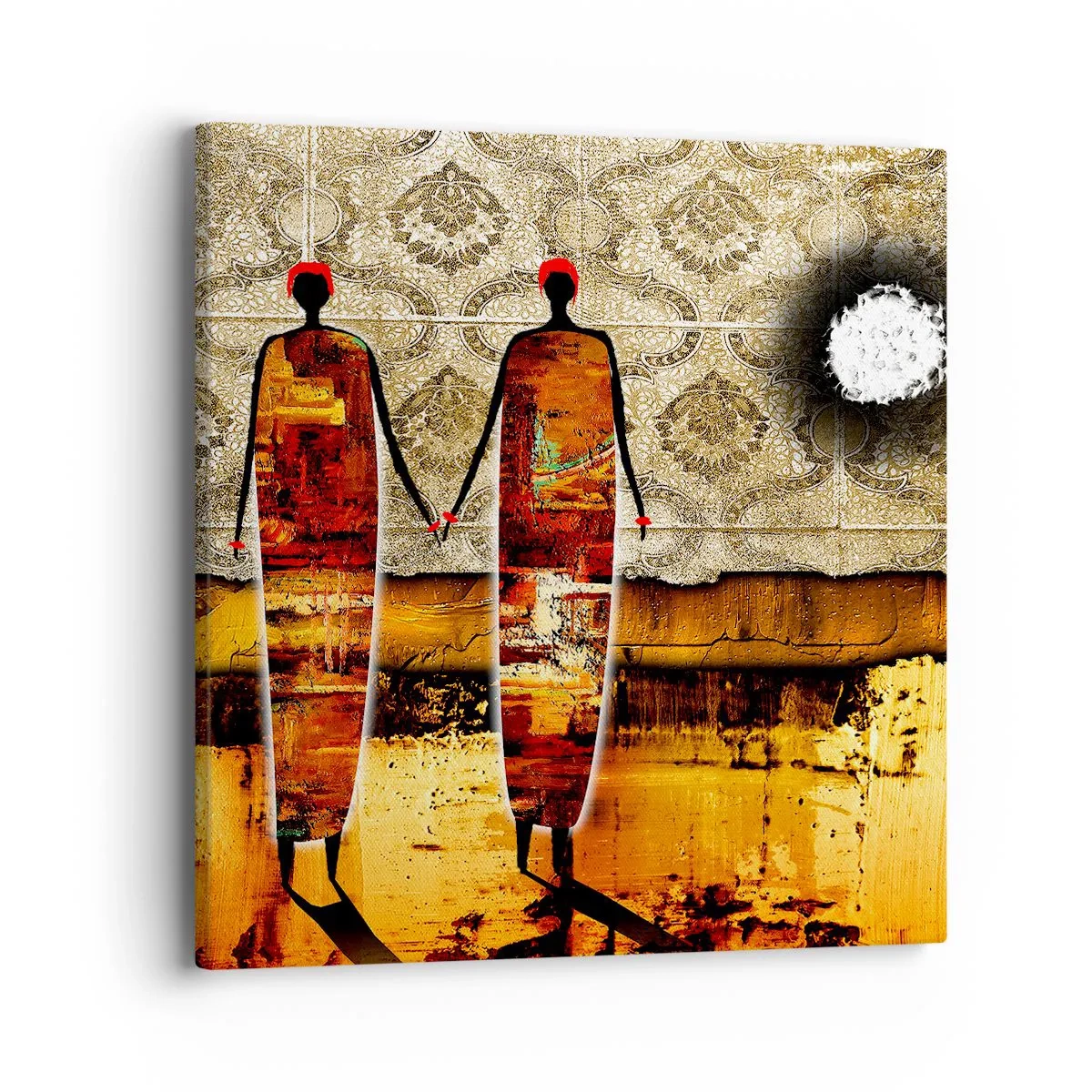 Obraz na płótnie - Kompozycja etniczna w kolorach Afryki - 40x40 cm