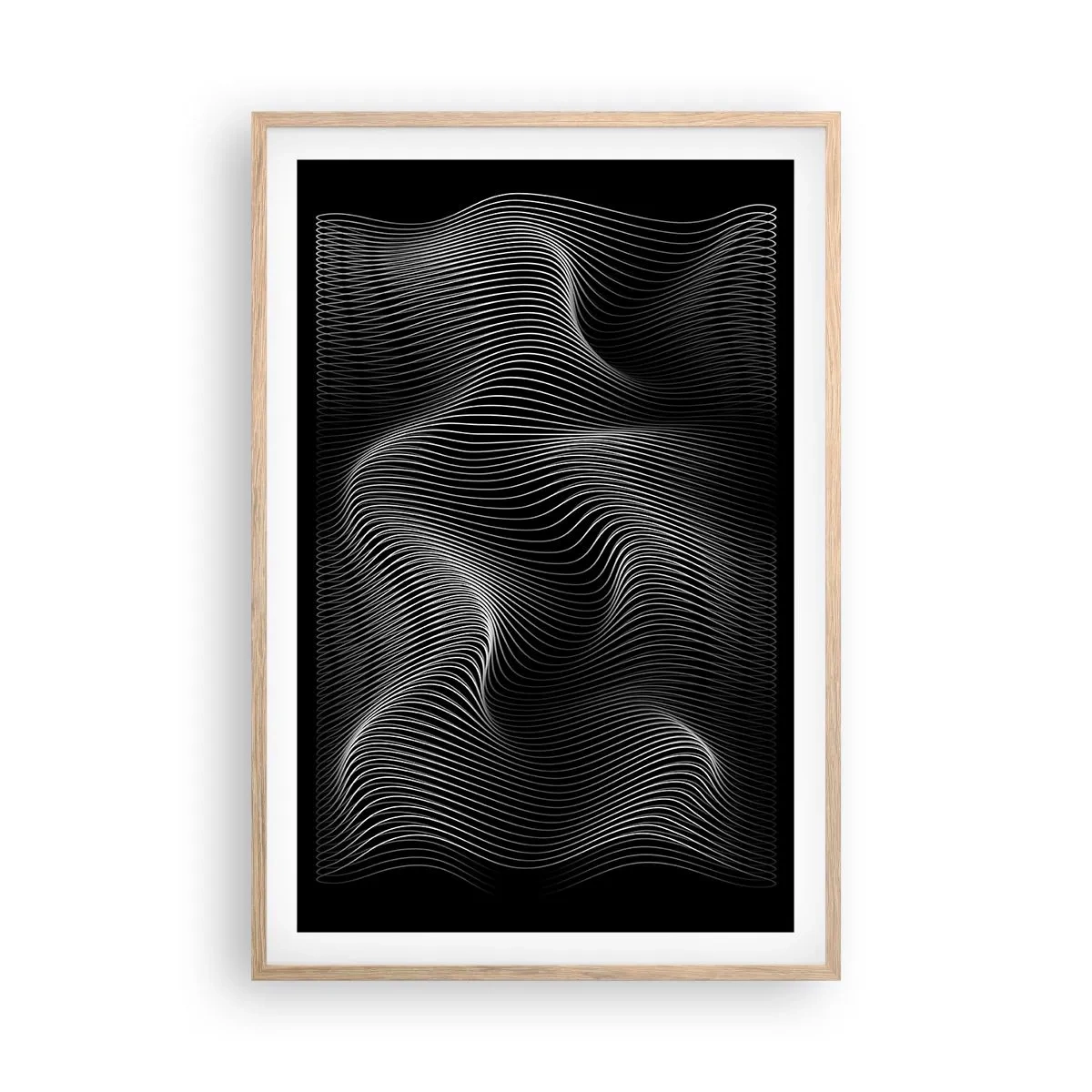 Plakat w ramie jasny dąb - Taniec światła w przestrzeni - 61x91 cm