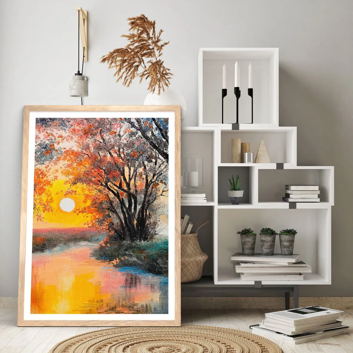 Plakat w ramie jasny dąb - Jesienne klimaty - 70x100 cm