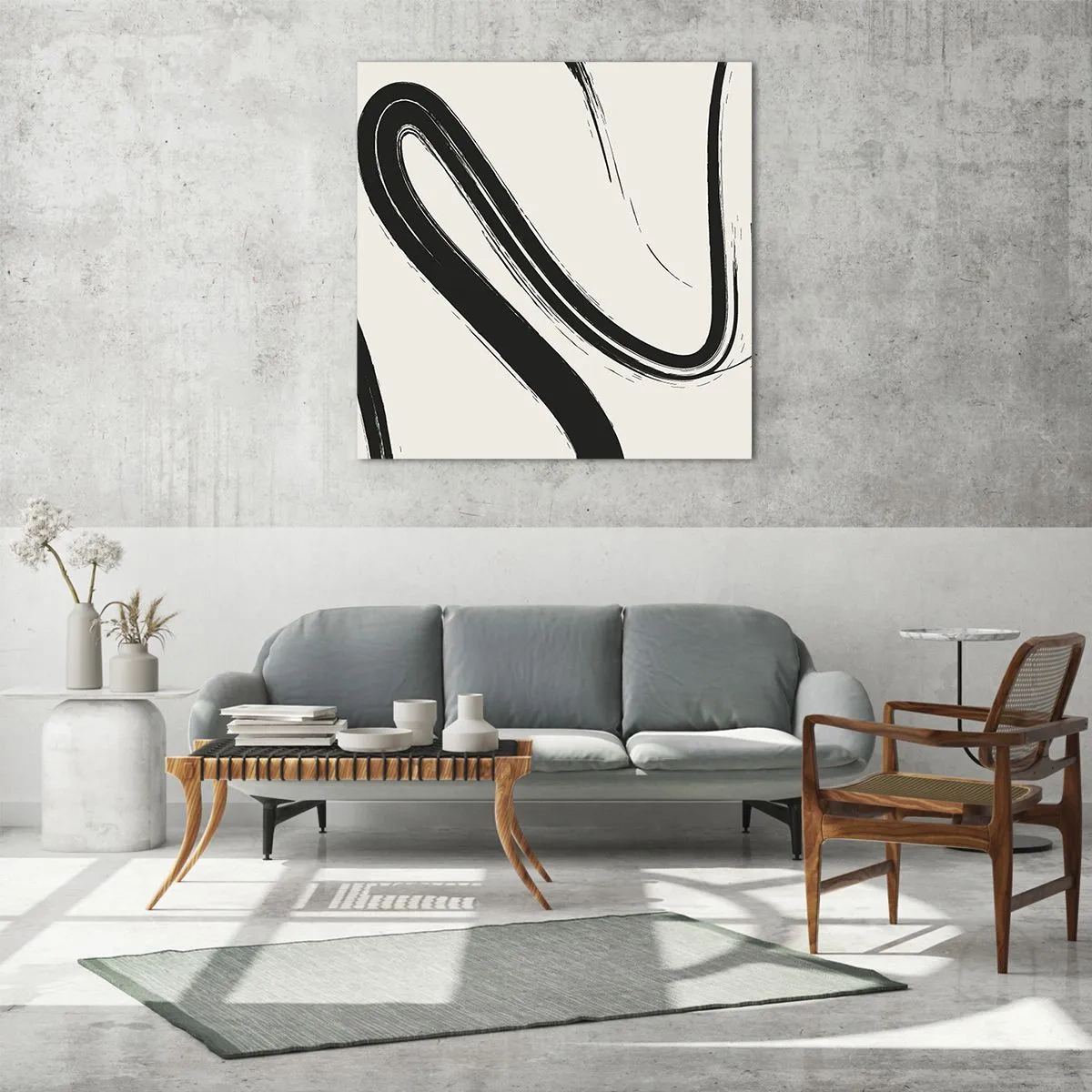 Obraz na szkle - Czarno-biała fanaberia - 60x60 cm