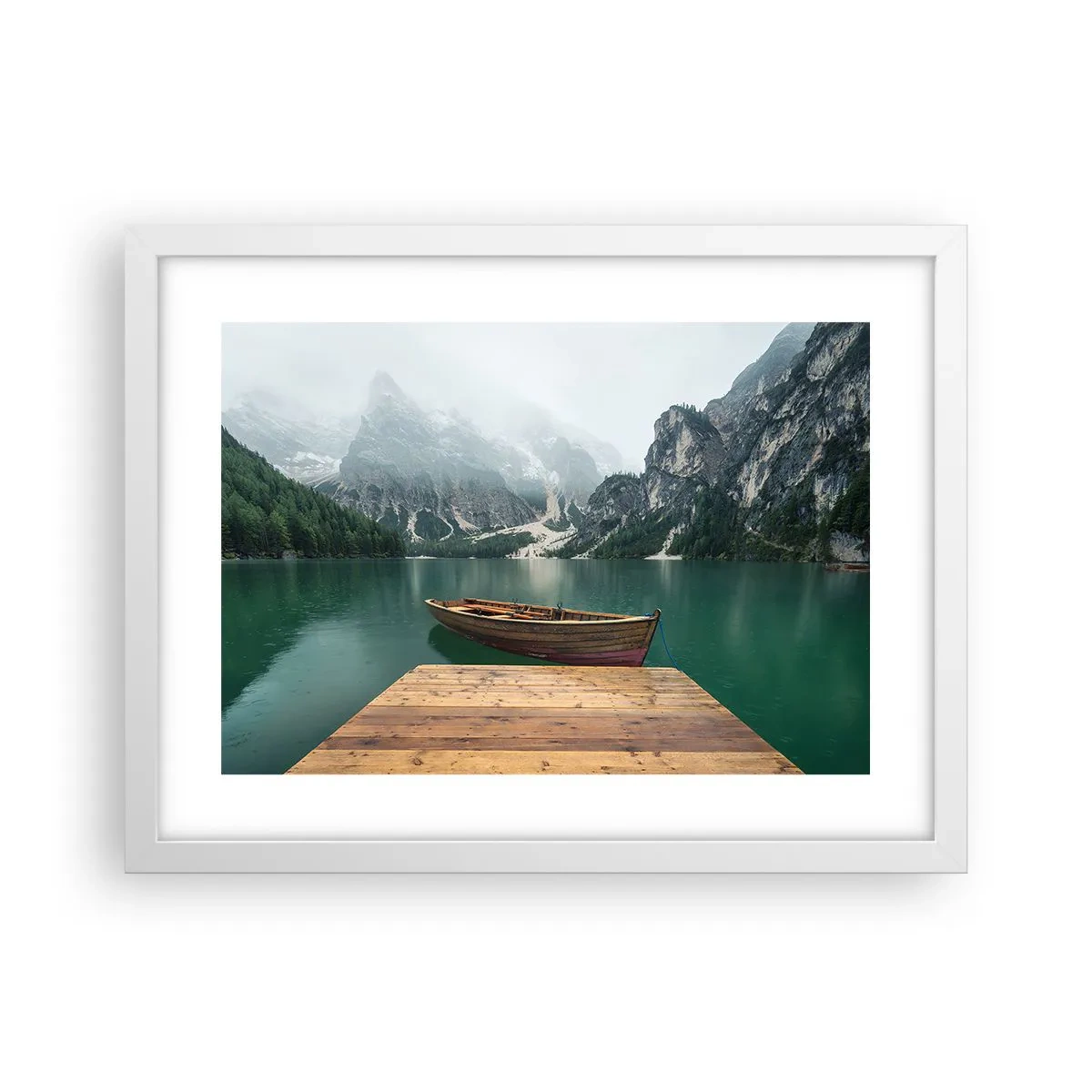 Plakat w białej ramie - "I dumne opoki czoła" - 40x30 cm