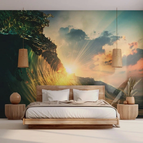Fototapeta Samoprzylepna Deluxe Sticker - Surferze, gdzie jesteś? - Fala Morska, Promienie Słońca, Natura - 250x175 cm